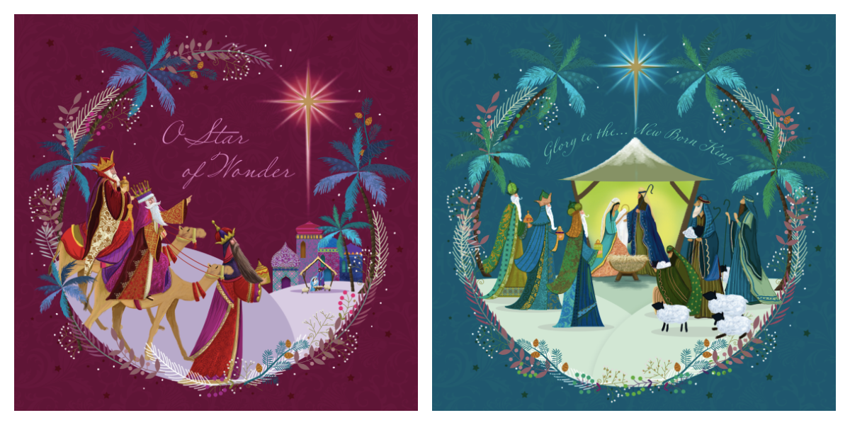 Oh Star Of Wonder / Bright Gathering Charity Christmas Cards 10 Pack Twin Pack
