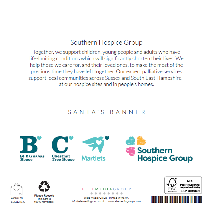 Santa's Banner Charity Christmas Cards 10 Pack