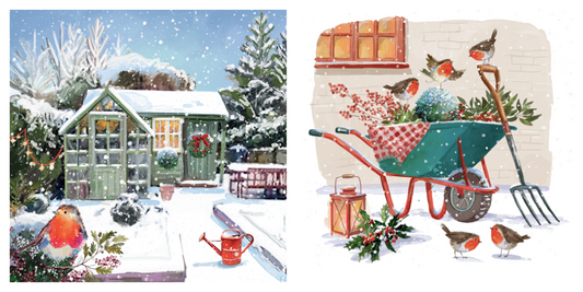 The Garden Shed / Gardeners Friends Charity Christmas Cards 10 Pack Twin Pack