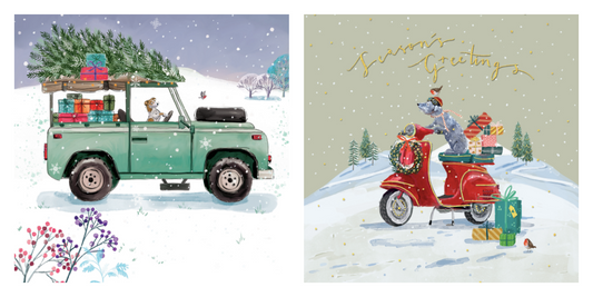 Christmas Delivery / It's Christmas Time Charity Christmas Cards 10 Pack Twin Pack
