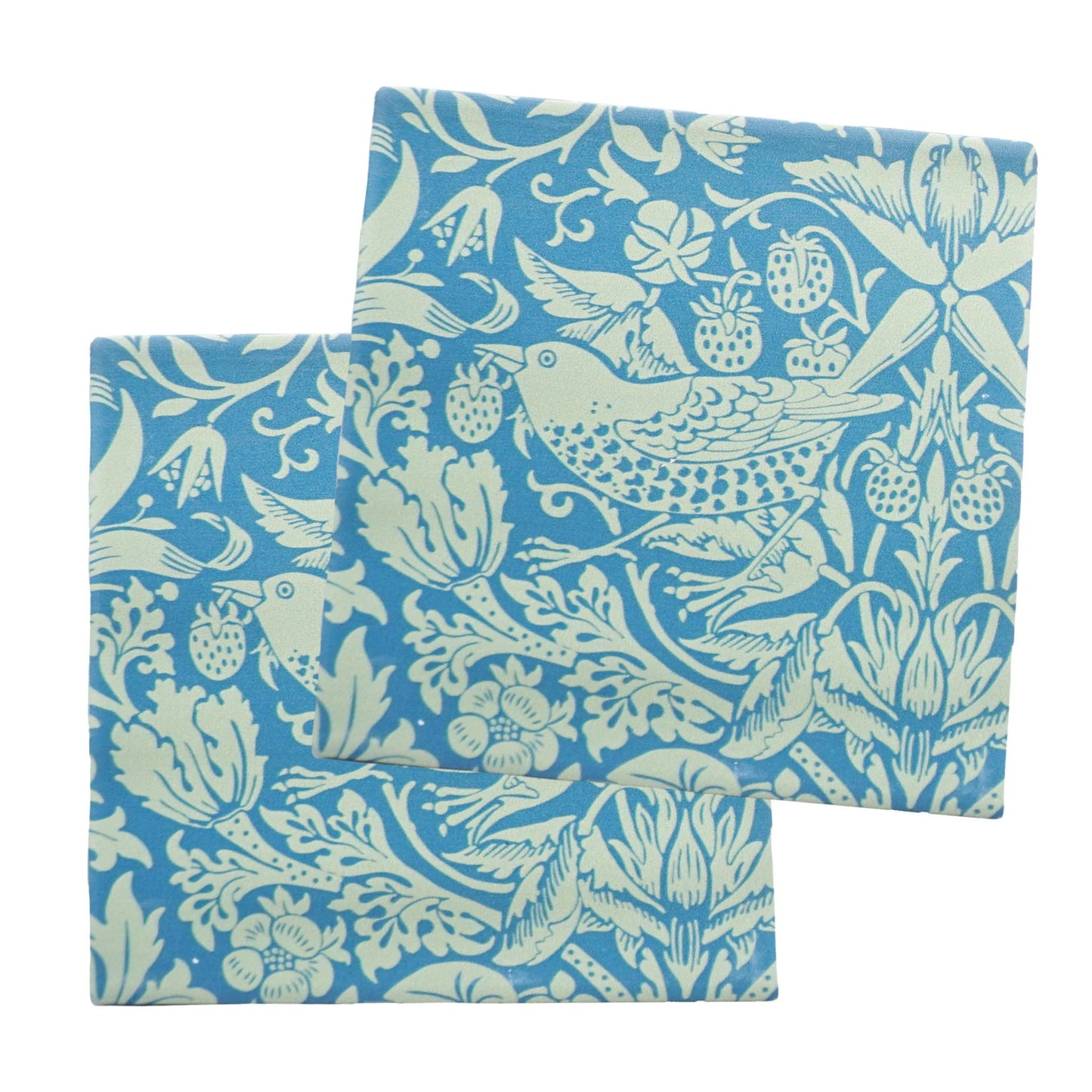 Coasters Set of 2 Ceramic Boxed - ACS William Morris Sage