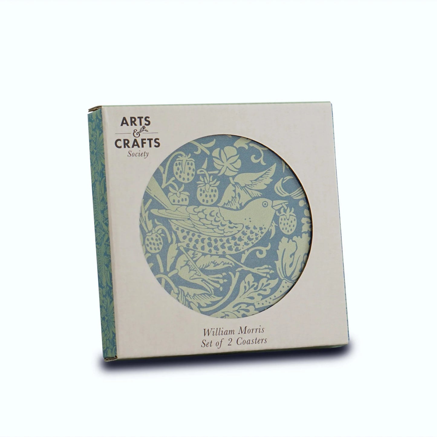 Coasters Set of 2 Ceramic Boxed - ACS William Morris Sage