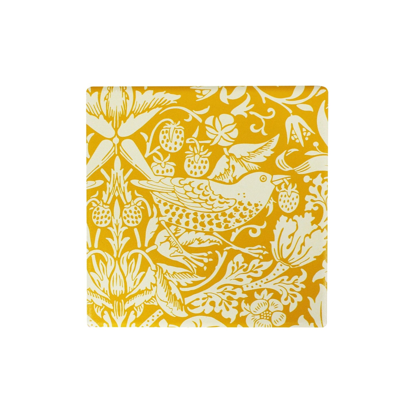Coasters Set of 2 Ceramic Boxed - ACS William Morris Yellow