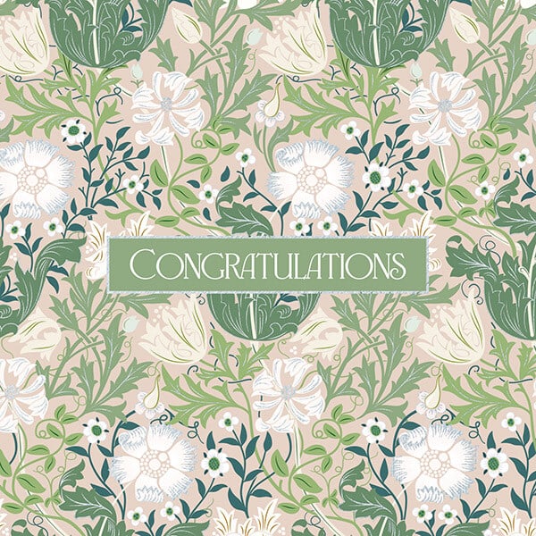 Congratulations Celebration Arts & Crafts William Morris Style Greeting Card