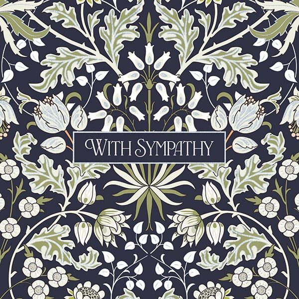 With Sympathy - Arts & Crafts William Morris Inspired Greeting Card