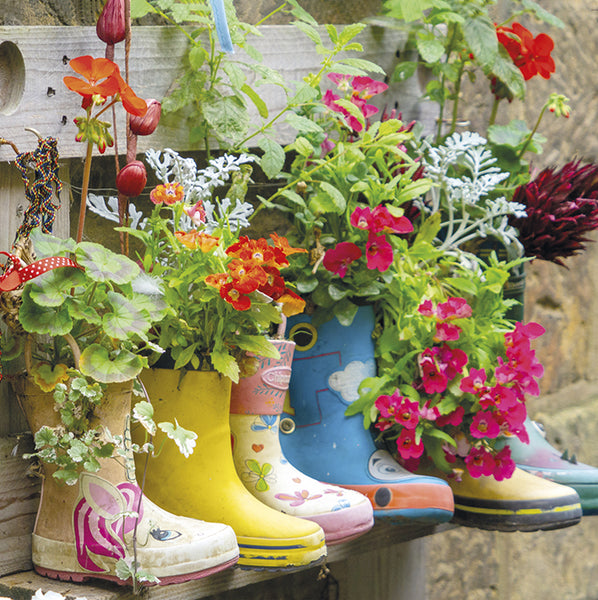 Floral Boots -  greetings card
