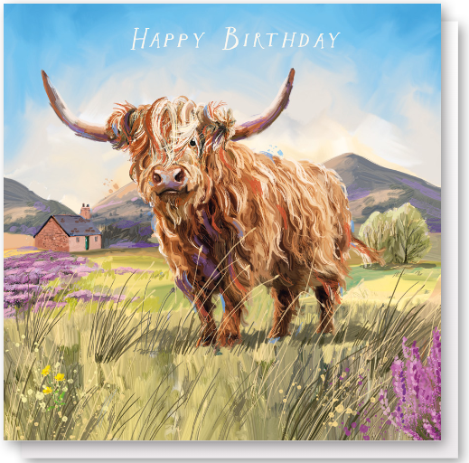 Hamish The Highland Coo Birthday Greeting Card