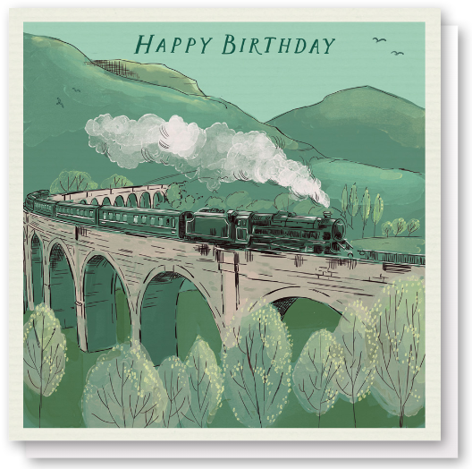 Train Journey Steam Train Birthday Greeting Card