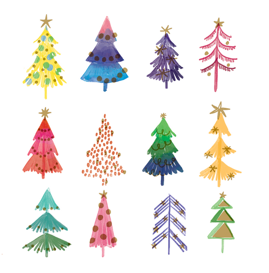 Rainbow Trees Charity Christmas Cards 10 Pack
