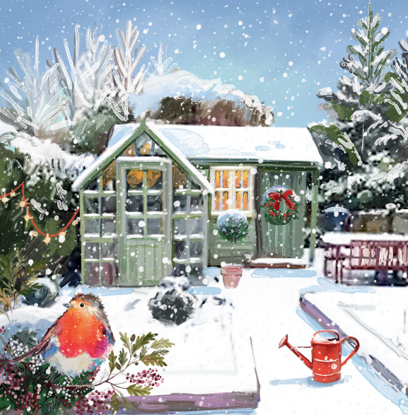 The Garden Shed / Gardeners Friends Charity Christmas Cards 10 Pack Twin Pack