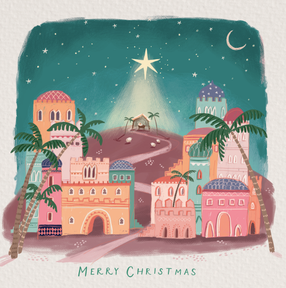 Wondrous Night / Angels At The Manger Charity Christmas Cards 10 Pack Twin Pack