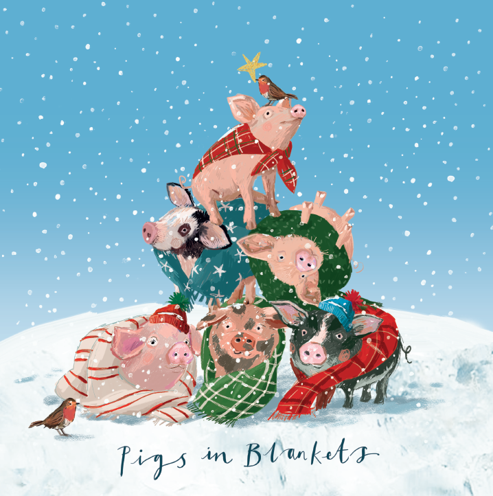 Wooly Blankets / Three French Hens Charity Christmas Cards 10 Pack Twin Pack