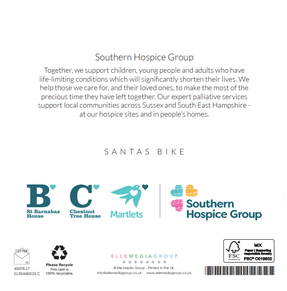 Santa's Bike / Snowman Friend Charity Christmas Cards 10 Pack Twin Pack