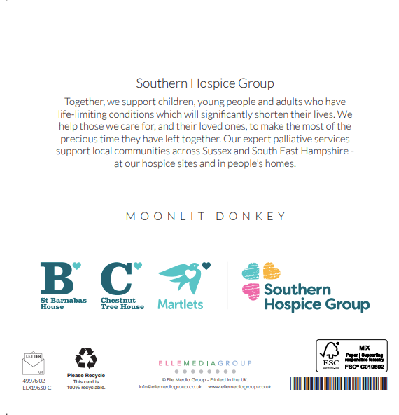 Moonlit Donkey / Robin On The Branch Charity Christmas Cards 10 Pack Twin Pack