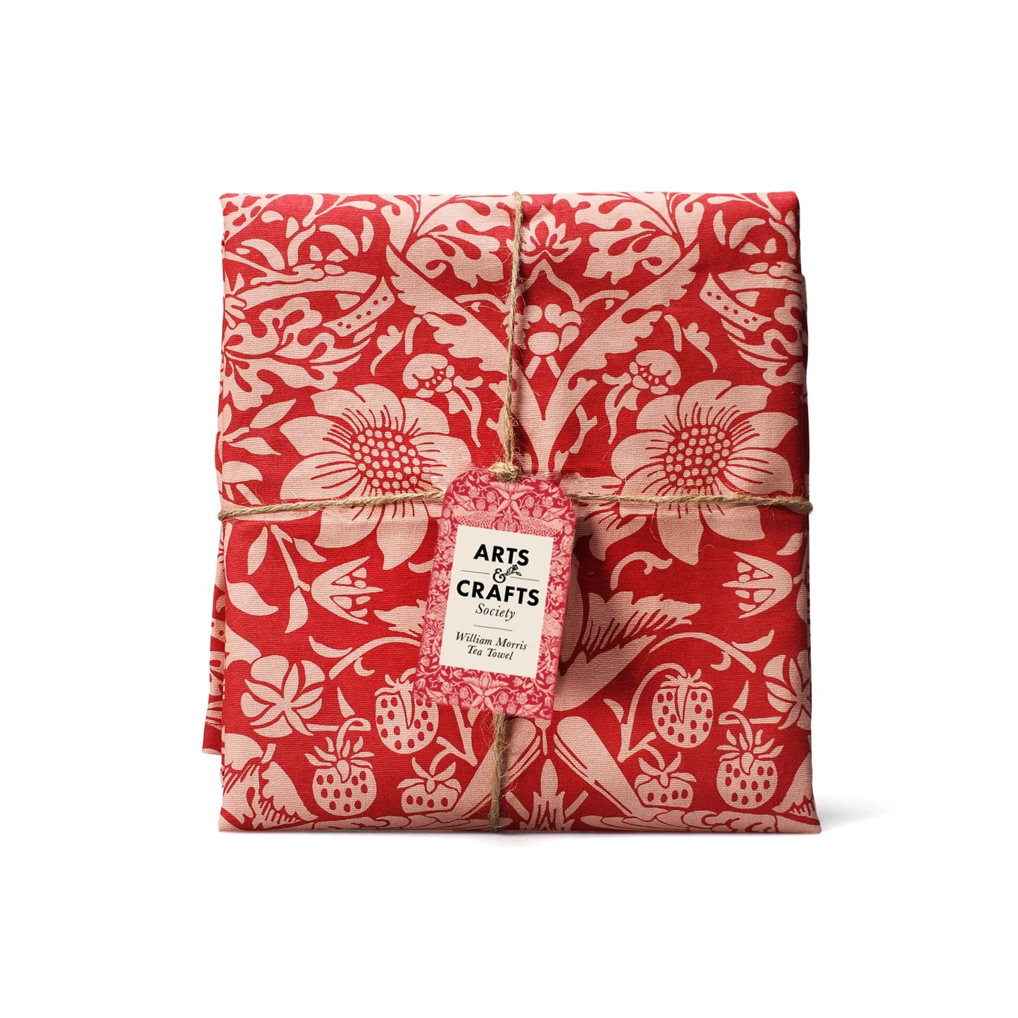 Tea Towel Recycled Cotton - ACS William Morris Raspberry