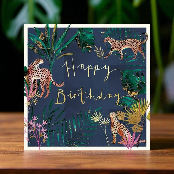 Birthday Leopards Foil Jungle Greeting Card