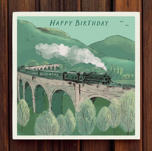 Train Journey Steam Train Birthday Greeting Card