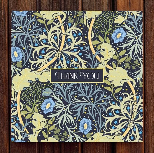 Thank You Arts & Crafts William Morris Inspired Greeting Card