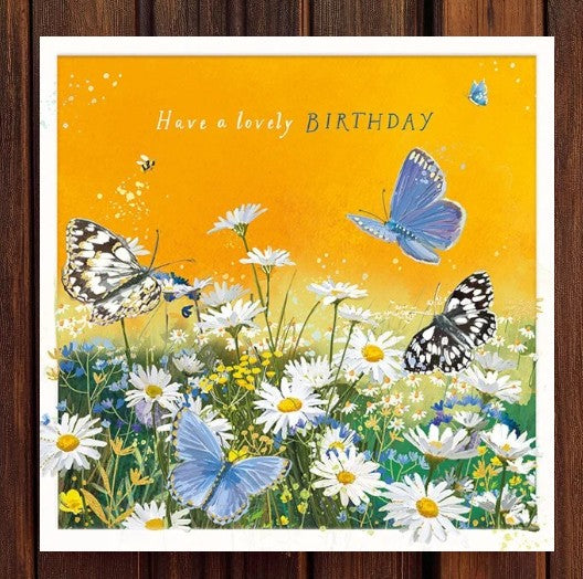 Flowers and Butterflies Birthday Greeting Card