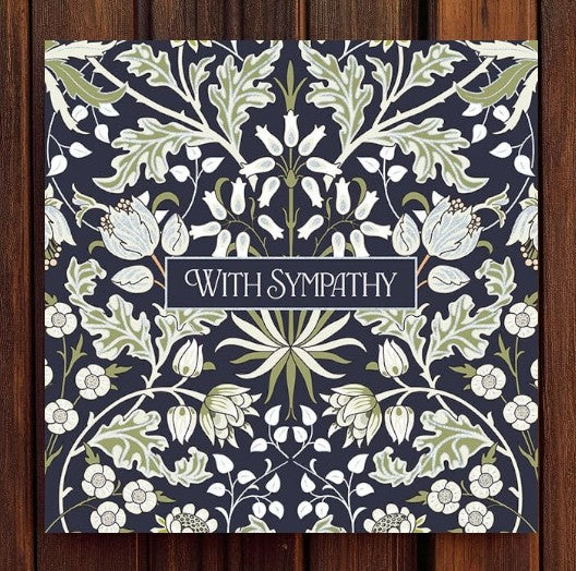 With Sympathy - Arts & Crafts William Morris Inspired Greeting Card