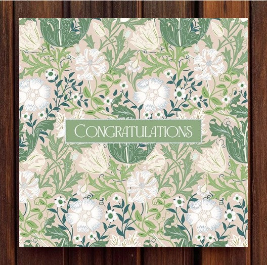 Congratulations Celebration Arts & Crafts William Morris Style Greeting Card