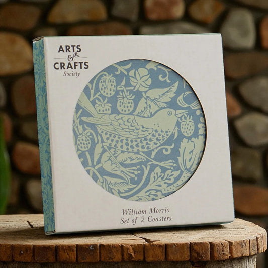 Coasters Set of 2 Ceramic Boxed - ACS William Morris Sage