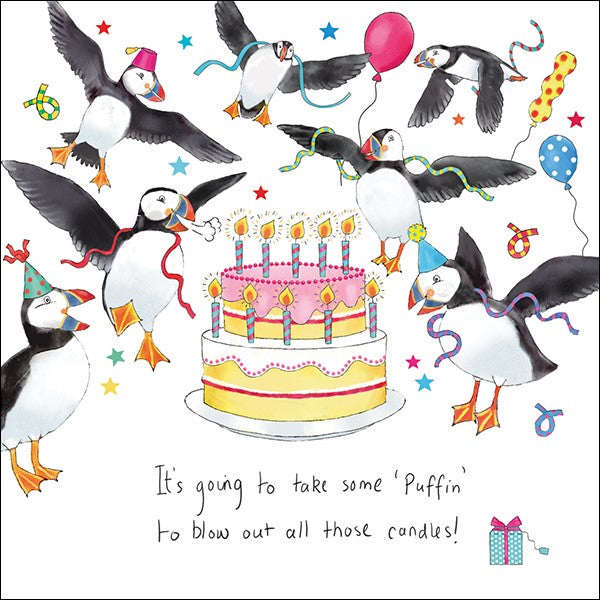 Puffins - greetings card